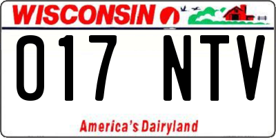 WI license plate 017NTV