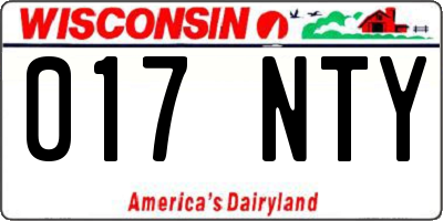 WI license plate 017NTY