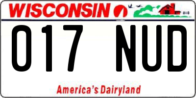 WI license plate 017NUD
