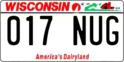 WI license plate 017NUG