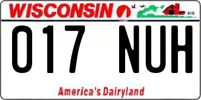 WI license plate 017NUH