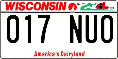 WI license plate 017NUO