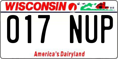 WI license plate 017NUP