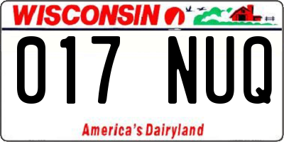 WI license plate 017NUQ