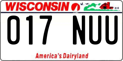 WI license plate 017NUU