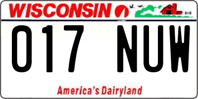 WI license plate 017NUW