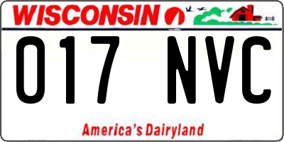 WI license plate 017NVC