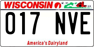 WI license plate 017NVE