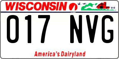 WI license plate 017NVG