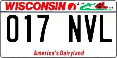 WI license plate 017NVL