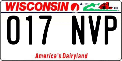 WI license plate 017NVP