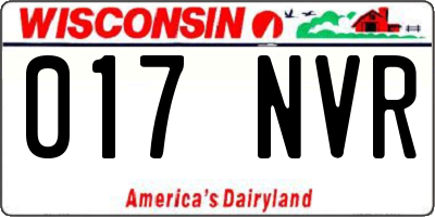 WI license plate 017NVR