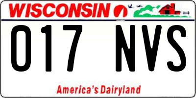 WI license plate 017NVS