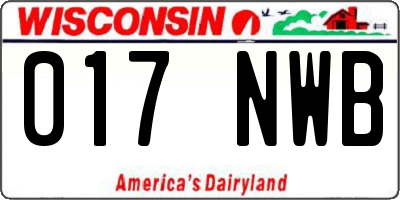 WI license plate 017NWB