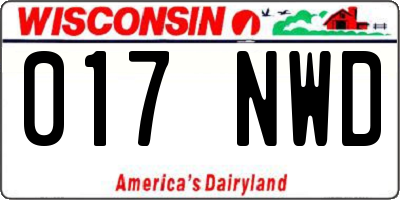 WI license plate 017NWD