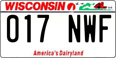 WI license plate 017NWF