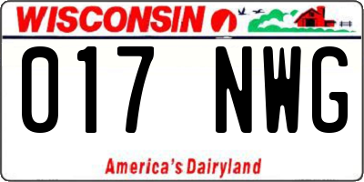 WI license plate 017NWG