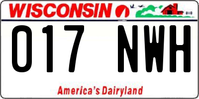 WI license plate 017NWH