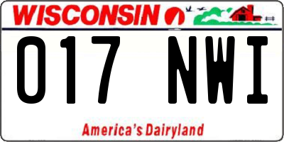 WI license plate 017NWI