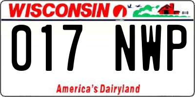 WI license plate 017NWP