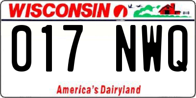 WI license plate 017NWQ