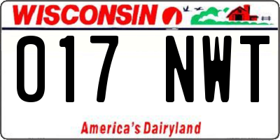 WI license plate 017NWT