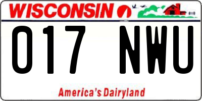 WI license plate 017NWU
