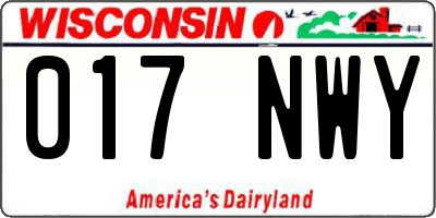 WI license plate 017NWY