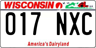 WI license plate 017NXC