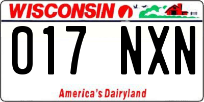 WI license plate 017NXN