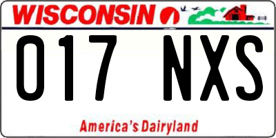 WI license plate 017NXS