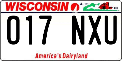 WI license plate 017NXU