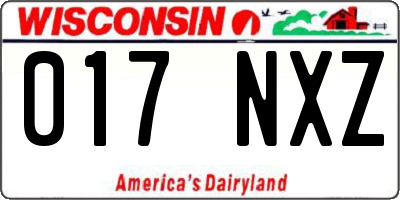 WI license plate 017NXZ