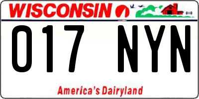 WI license plate 017NYN