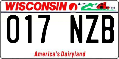WI license plate 017NZB