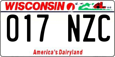 WI license plate 017NZC