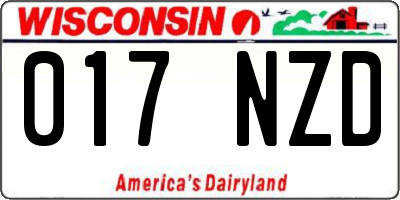 WI license plate 017NZD