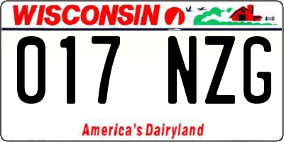 WI license plate 017NZG