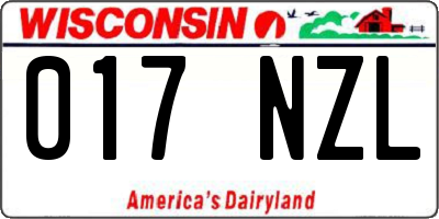 WI license plate 017NZL