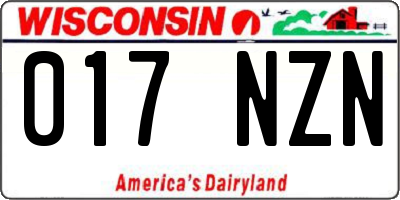 WI license plate 017NZN