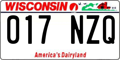 WI license plate 017NZQ