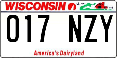 WI license plate 017NZY