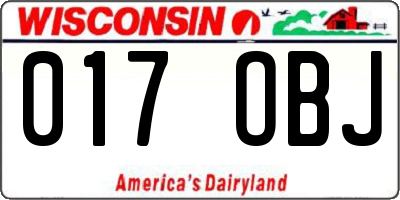 WI license plate 017OBJ