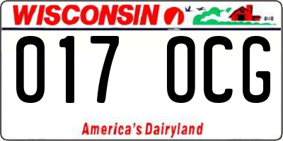 WI license plate 017OCG