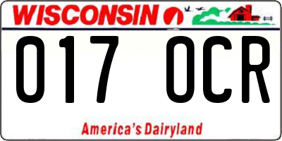 WI license plate 017OCR