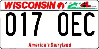 WI license plate 017OEC
