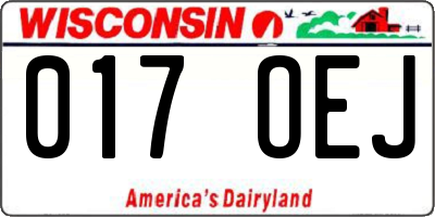 WI license plate 017OEJ