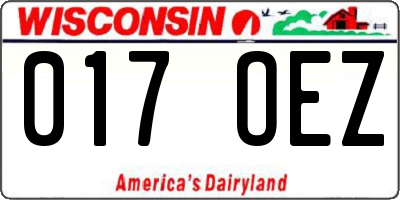 WI license plate 017OEZ