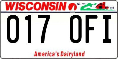 WI license plate 017OFI