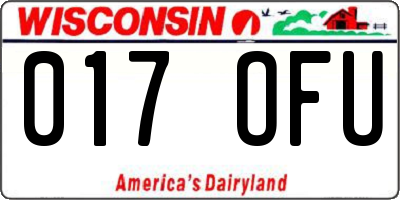 WI license plate 017OFU